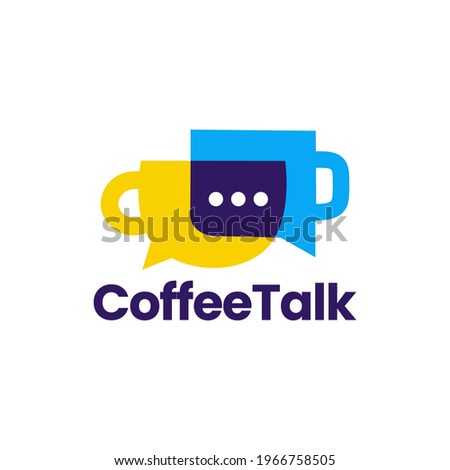 coffee talk chat bubble social logo vector icon illustration