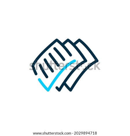 paper check mark logo vector icon illustration