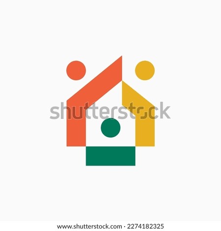 house home people human team work family logo vector icon illustration