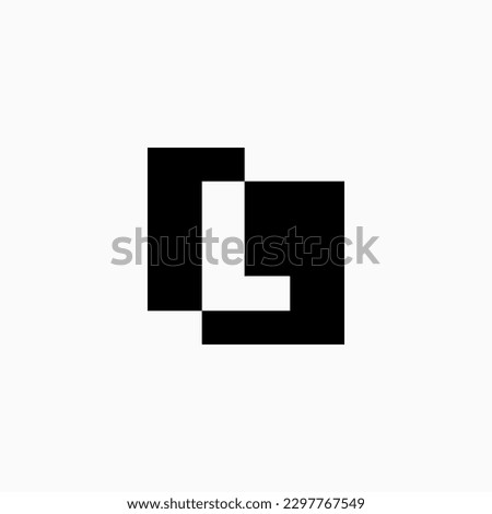 L Letter Lettermark Square Initial Negative Space Logo Vector Icon Illustration
