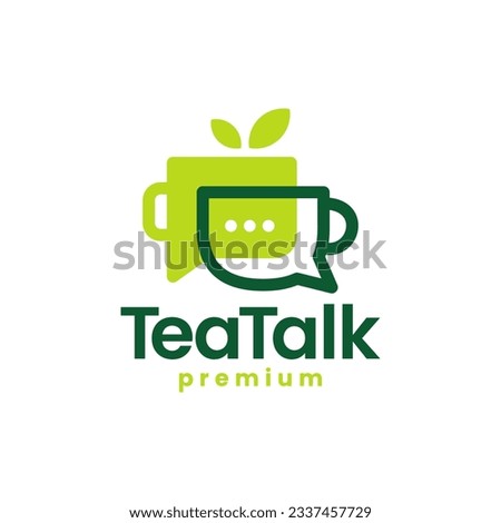 Talk Bubble Tea Chat Logo Vector Icon Illustration