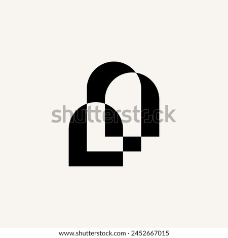 shape niche door window logo vector icon illustration