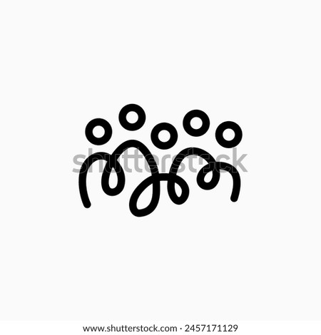 five people team family human together unity logo vector icon