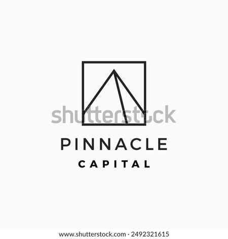 pinnacle pyramid logo vector icon illustration