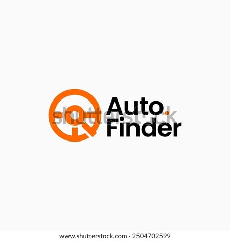 Steering Wheel Magnifier Glass automotive finder search logo vector icon illustration