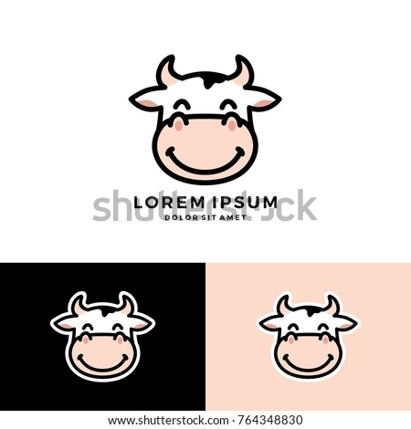 cartoon cow logo vector mascot character avatar download