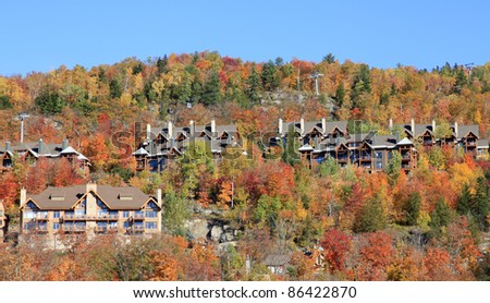Mont Tremblant villas in autumn, Quebec, Canada
