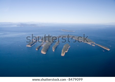 Aerial view of island in \