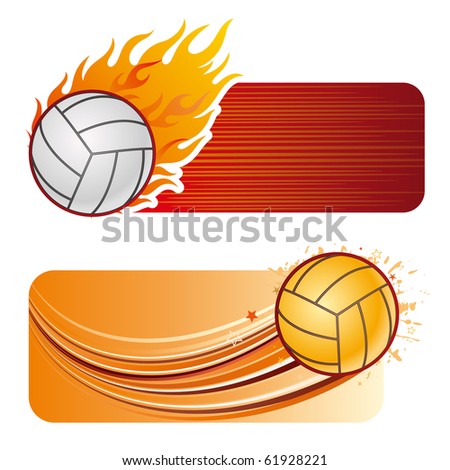 Volleyball Design Element And Flames Stock Vector Illustration 61928221 ...