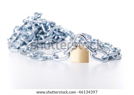 long chain with a closed padlock