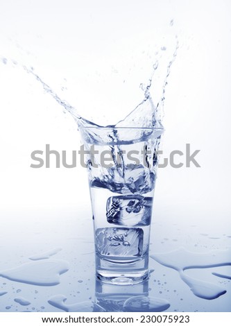 Cold Water pouring in glass