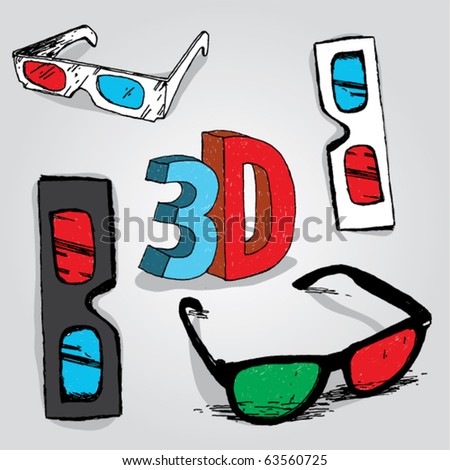 Hand Drawn 3D Glasses