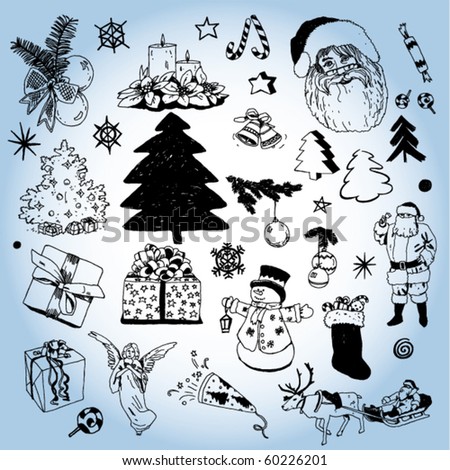 Some Christmas Doodles Stock Vector Illustration 60226201 : Shutterstock