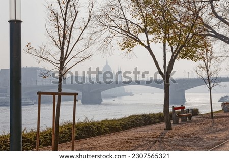 Similar – Image, Stock Photo View from Margaret Island of Budapest’s parliament building