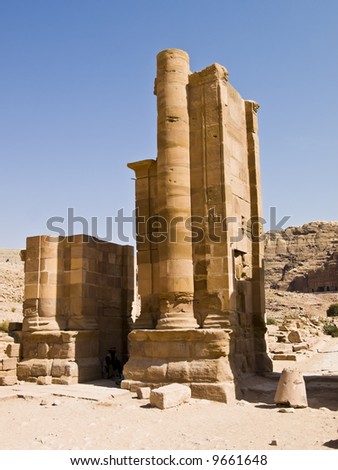Roman ruins - Nabataeans capital city (Al Khazneh) , Jordan. Roman Empire period.