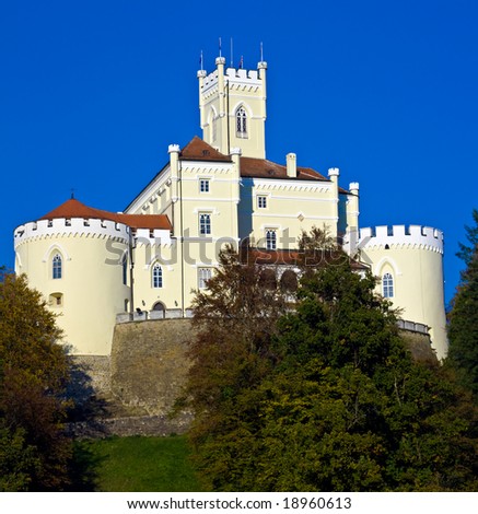 Old Castle Trakoscan Opposite Side In Croatia, Europe Stock Photo ...