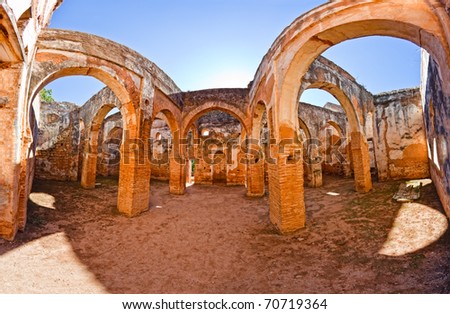 Ruins of the ancient necropolis of Kellah (Chellah) in the city of Rabat, Morocco.