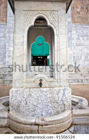 Ablution fountain of Bursa Grand Mosque or Ulu Cami is the largest mosque in Bursa and a landmark of early Ottoman architecture, with many elements from the Seljuk architecture