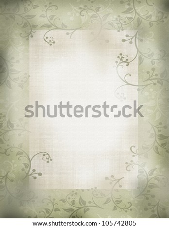 antique flower scroll foliage  border design