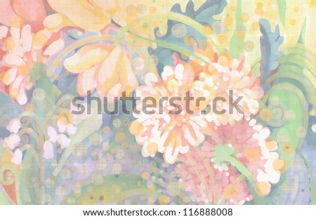 flowers watercolor floral background original painting