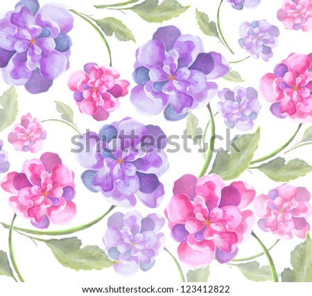 Flower watercolor original elegant colorful art  wall paper