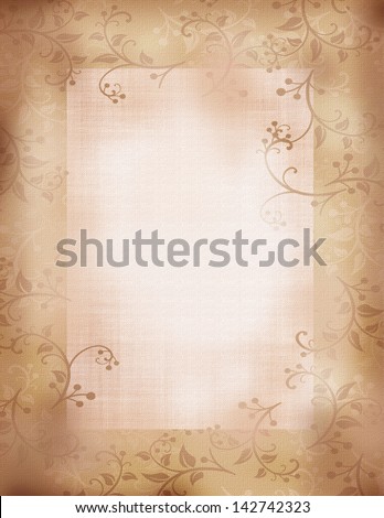antique foliage  border sepia  frame design perfect for stationery, menus and  note cards copy ready