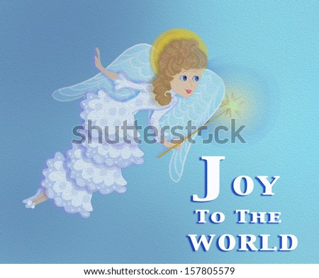 christmas  angel joy to the world card