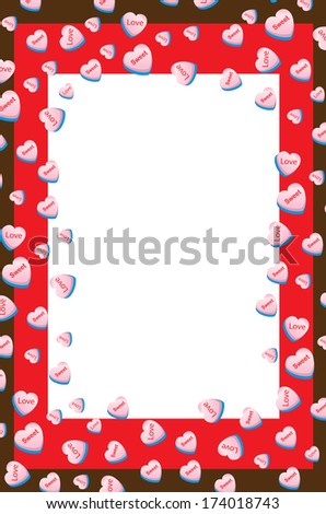 Valentine Candy hearts card invitation love note