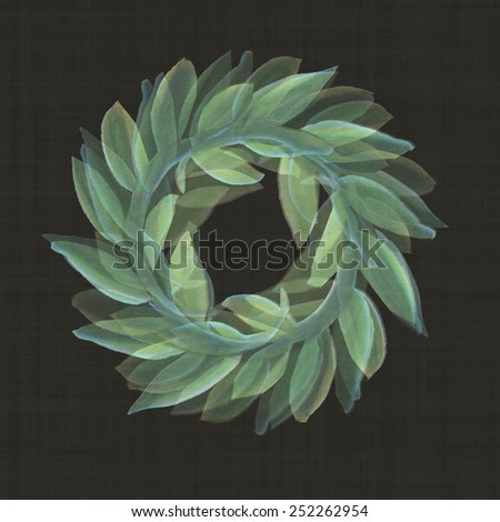 victory laurel wreath ancient roman Watercolor art leaf illustration