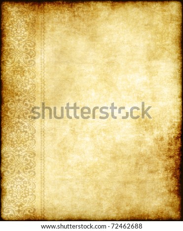 Old Parchment Paper Background With Ornate Edging Design Stock Photo ...