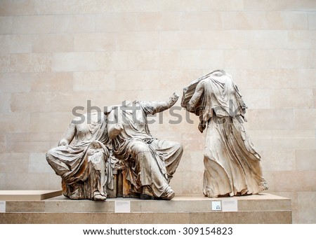 LONDON, UNITED KINGDOM - APRIL 10, 2015: headless Greek sculpture in The British Museum. The museum was established in 1753. The museum received a record 6.7 million visitors in 2013.