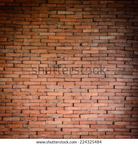 texture of stained old dark brown and red brick wall background, grungy rusty blocks of stone-work t