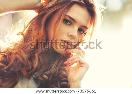 Similar – Image, Stock Photo Girl long hair Human being