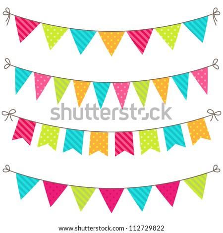 Vector Set Of Colorful And Bright Bunting - 112729822 : Shutterstock