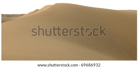 Perfect sand dune isolated on white