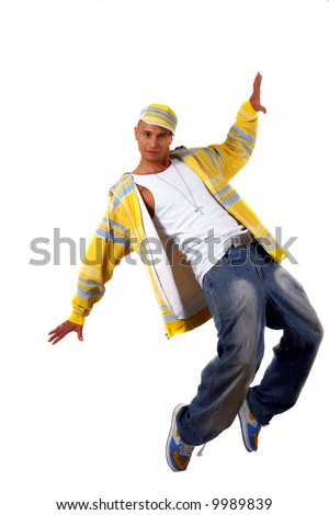 Young Man With Style Young Man With Clothes In Hip-Hop Style Showing A ...
