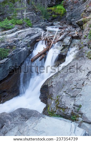 Montana-Glacier National Park-waterfall