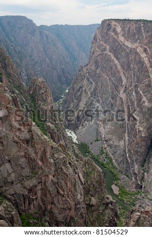 CO-Black Canyon of the Gunnison National Park-This rugged canyon was formed by the Gunnison River, which swiftly flows almost 2,000 feet below.