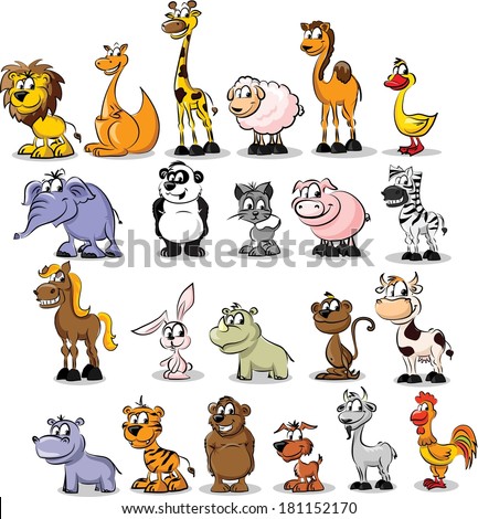 Set Of Wild And Domestic Animals - Vector - 181152170 : Shutterstock