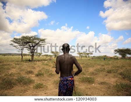 The chief of Samburu village Kenya Africa