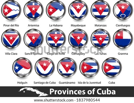 Flags of provinces of Cuba. Vector image