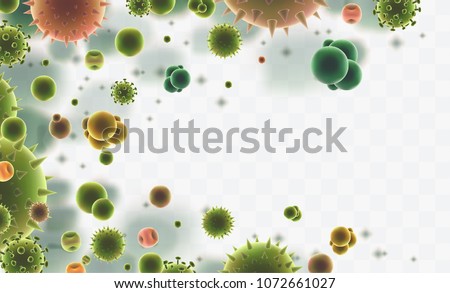 vector background of viruses and bacteria for medicine,allergy