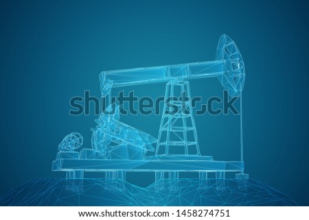 oil derrick. vector 3d object. mining of minerals.