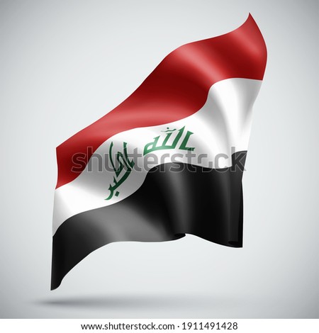 Iraq, vector 3d flag isolated on white background