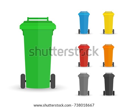 garbage containers for sorting waste. Vector image in a flat cartoon style. Concept care for the environment