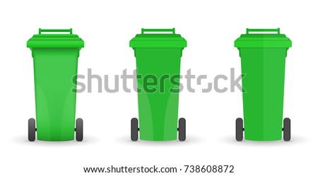 garbage containers for sorting waste. Vector image in a flat cartoon style. Concept care for the environment