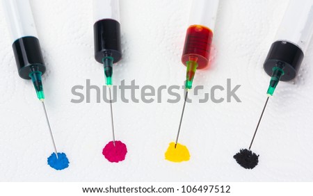 Syringes for refilling ink jet printer