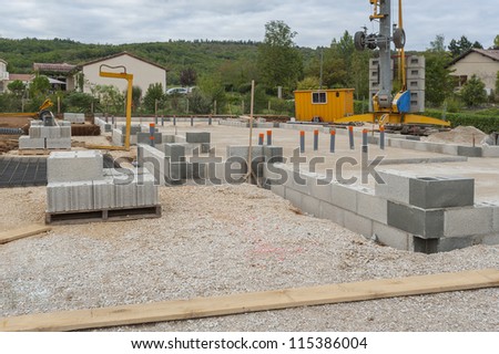 Cinder block house construction