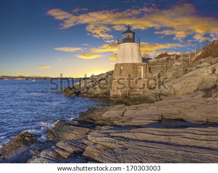 Light house located off the coast of Cape Cod, Massachusetts, USA