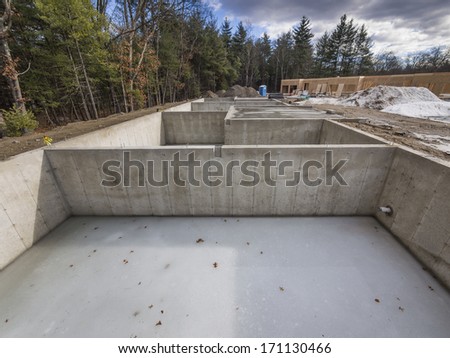 Concrete foundation for new houses